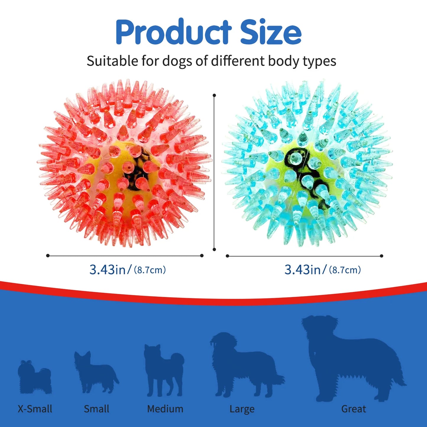 Pet Dog Toy, Rubber Tennis Ball, Prick Ball, Squeaking, Grinding Teeth, Relieving Boredom, Accompanying Various Dogs of All Size