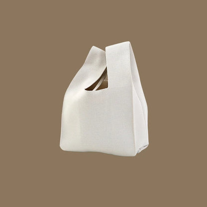 Fashion Handmade Knit Handbags Women Mini Knot Wrist Bag Korean Casual Tote Bag Reusable Shopping Bags