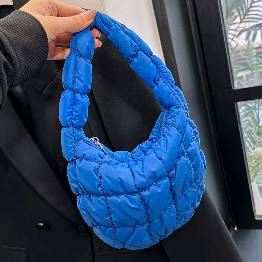 Mini Cloud Pleated Bags for Women Casual Quilted Handbag Nylon Padded Handle Bags Luxury Soft Puffy Bag Designer Underarm Bag