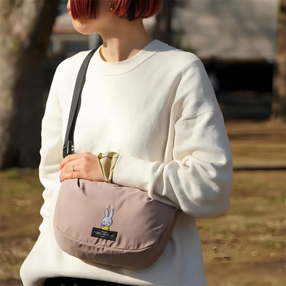 Cute Miffy Rabbit Crossbody Bag Cartoon Creative Folding Handbag Fashionable Underarm Bag Miffy Rabbit Cute Crossbody Bag