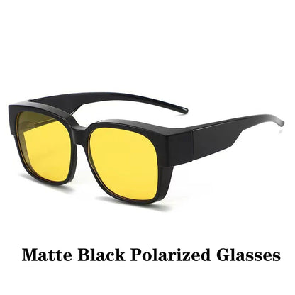 New Fashion Polarized Sunglasses Cover Over Myopia Prescription Glasses Portable Men Women Vintage Fishing Driving Eyewear