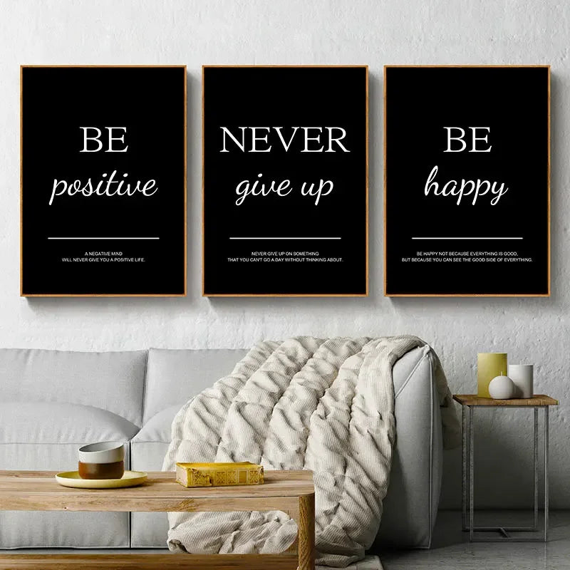 Modern Simple Inspirational Quotes Canvas Art Painting Prints Nordic Wall Decorative Posters for Living Room Office Home Decor