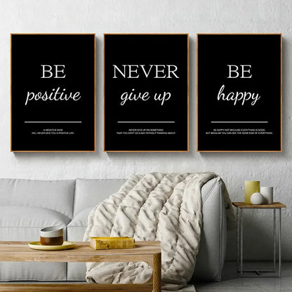 Modern Simple Inspirational Quotes Canvas Art Painting Prints Nordic Wall Decorative Posters for Living Room Office Home Decor