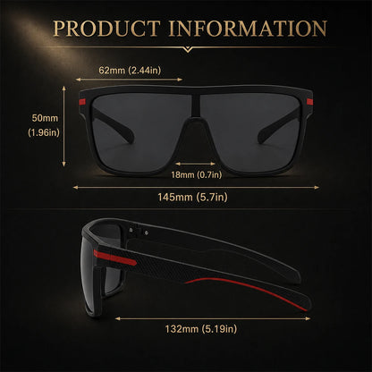Oversized Square Sunglasses Men Women Monolithic Lens Anti Glare UV400 Driving Shades Outdoor Sport Vacation Fashion Sun Glasses