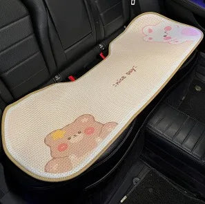 Comfortable Cute Car Seat Covers Ice Silk Cartoon Car Seat Protector Cushion Cute Car Accessories Universal Seat Covers Full Set