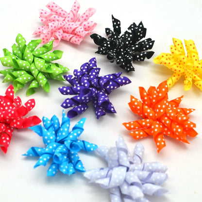 50/100pcs Volume Ribbon Style Dog Bows Pet Dog Hair Bows Small Dog Hair Grooming Products Large Dog Bows Flower Pet Supplies