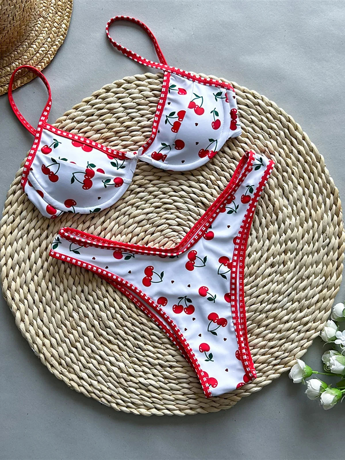 Mr. Nut New Bikini with European and American Printing Cross border Foreign Trade Sexy Split Women Swimsuit Swimsuit