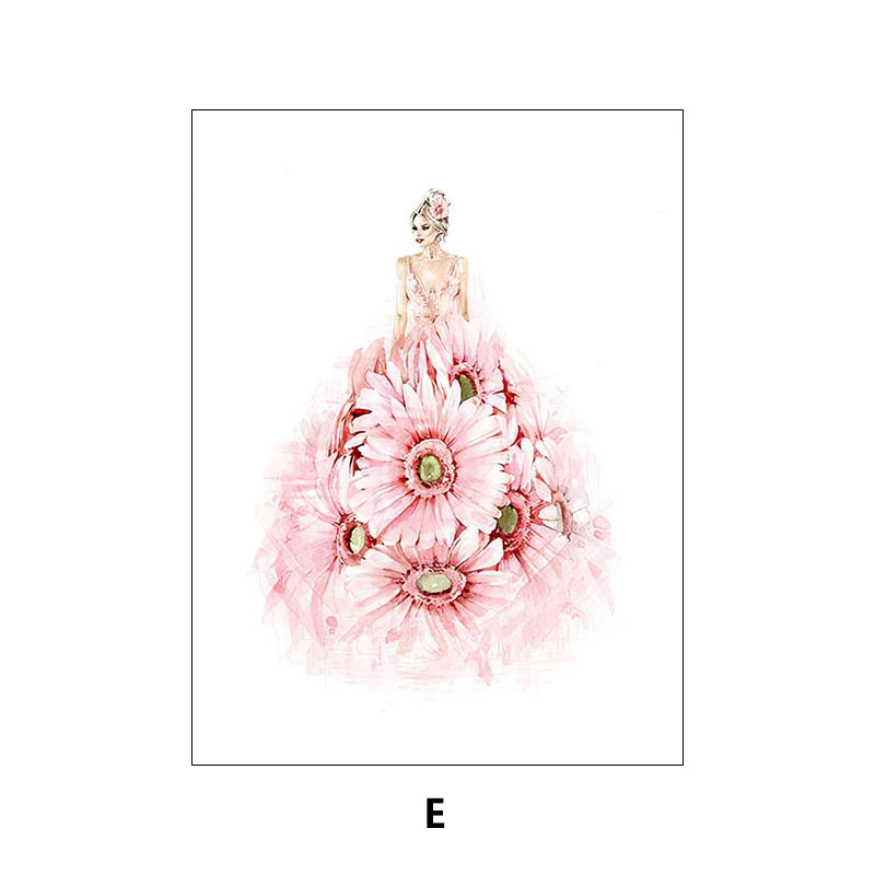 Fashion Makeup Pink Wall Art Women'S Perfume Canvas Painting Art Posters And Prints Home Decor Modern Sweet Flower Painting