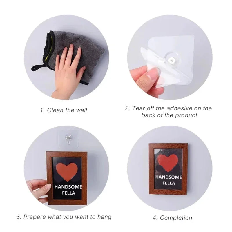 10Pcs Strong Adhesive Hooks Picture Frame Poster No Drilling Hooks Waterproof Durable Kitchen Bathroom Accessories Screw Hooks