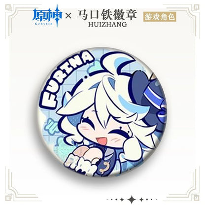 1PC Anime Game Genshin Venti Furina Nahida Pretty Q Version Badges Brooches Men Clothes Scarves Pins Decorations Beautiful Gifts