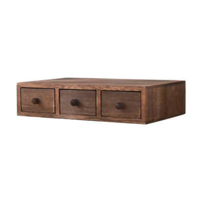 Wood Desktop Organizer Office Supplies Organizer with Drawer Versatile Cosmetic