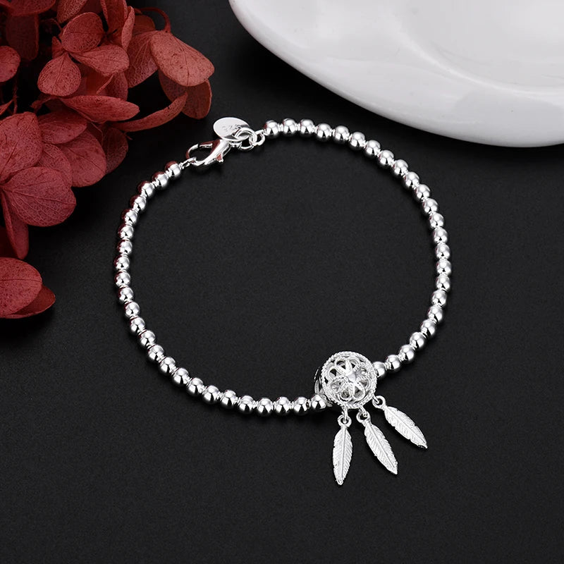 Fine 18K Gold Bracelet Beads Chain Dream For Women Luxury Fashion Party Wedding Jewelry Lovers Gift Charms