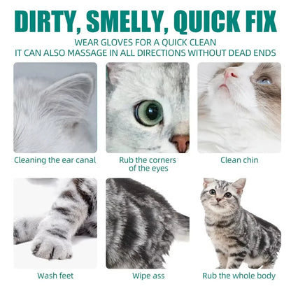 Pet Supplies for Cat Dogs Treats Pet Gloves for Cats and Dogs Bathing and Grooming Easy to Use Just Gently Dry Ideal Pet Wipes