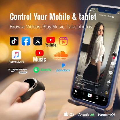 Wireless Finger Remote for Action Cameras. Gesture control for one-click shoot & record. Equipped with 3 clips for different