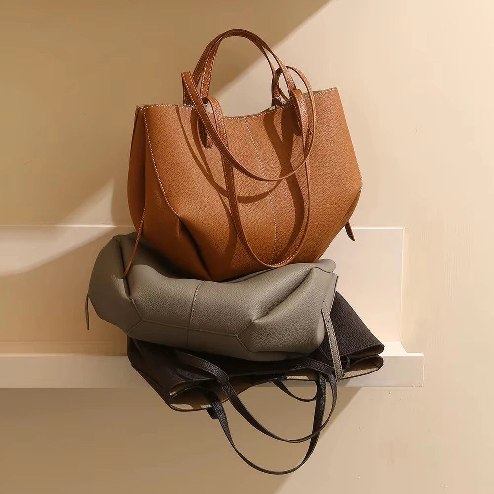 Luxury Designer Bag Women Large Capacity Leather Bucket Bag Senior Sense Crossbody Casual Broadband Shoulder Bag