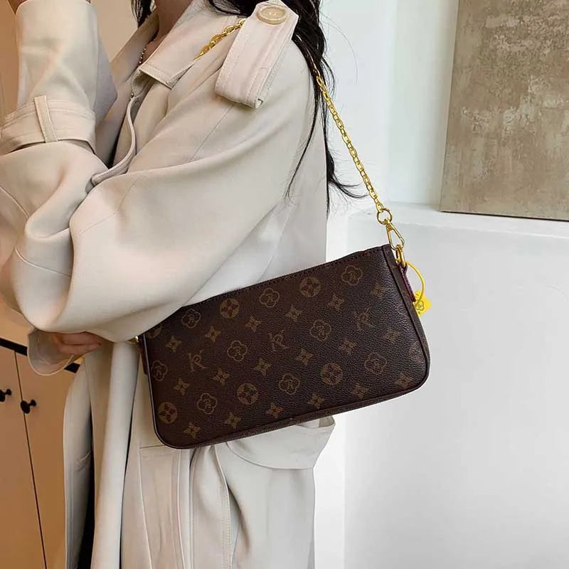 Light Luxury Design Ladies Purses And Handbags 2024 Classic Solid Color Chain Shoulder Bag Letter Element Women's Crossbody Bag