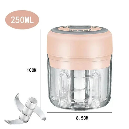 250/100ML Electric Kitchen Food Chopper Mini USB Food Crusher Portable Meat Grinder Vegetable Chopper For Kitchen Household