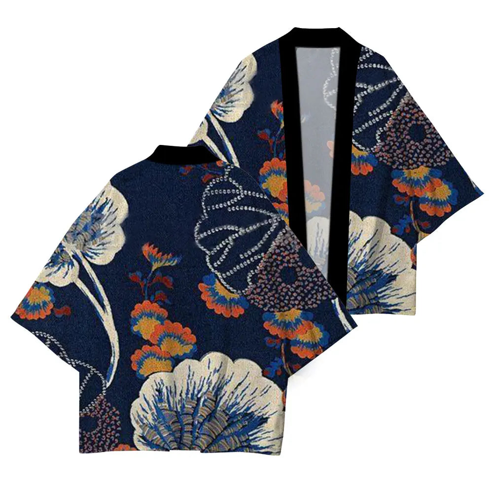Casual Japanese Kimono Japanese Traditional Clothing Simple Printing Process Loose Comfortable High Quality Cardigan Half Sleeve