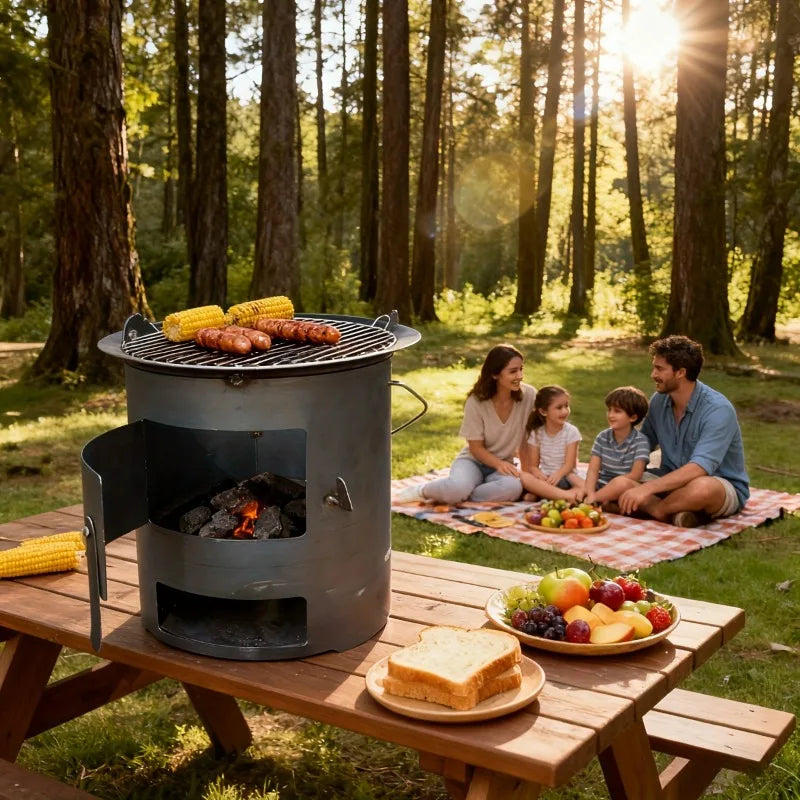 Portable Outdoor Fire Pit Stove, Kitchen Tools, Kitchen Items & Accessories, for Heating, BBQ, Picnic, Camping, Non-food Contact