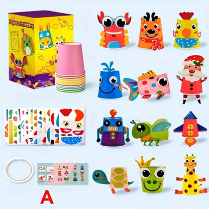Animal Craft DIY Kit, Educational Arts & Crafts Set, Includes Stickers, Perfect Gift, Enhances Fine Motor Skills, Craft Supplies