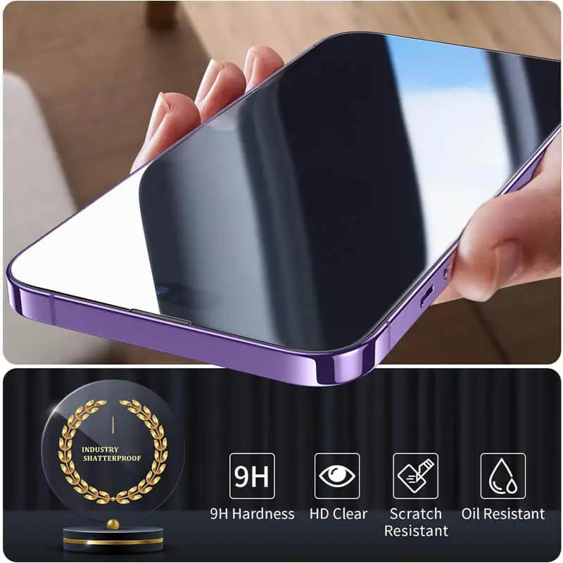 Gehärtetes Glas für iPhone 14 Pro, 15, 16, 17, 13, 12, 11 Pro Max, Displayschutzfolie für iPhone 15 Pro, Glimmerglas für iPhone 13, 14 Pro