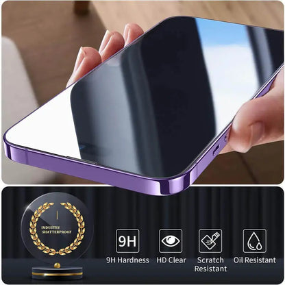 Gehärtetes Glas für iPhone 14 Pro, 15, 16, 17, 13, 12, 11 Pro Max, Displayschutzfolie für iPhone 15 Pro, Glimmerglas für iPhone 13, 14 Pro
