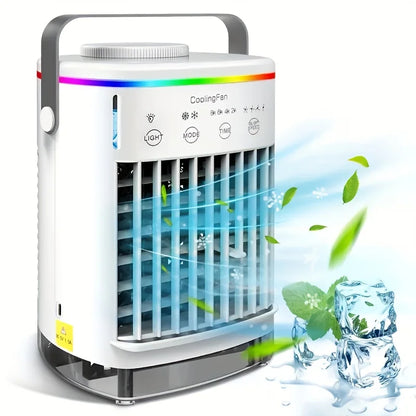 Portable USB Fan, Summer Cooling Fan, Personal Evaporative Cooler with 4 Wind Speeds, Mini Desktop Fan, Small Desktop