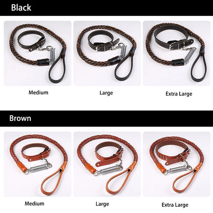 1pc Large Dog Leash Eight-paw Leather Pet Leashes No Pull Adjustable Pet Harness Durable Pet Supplies