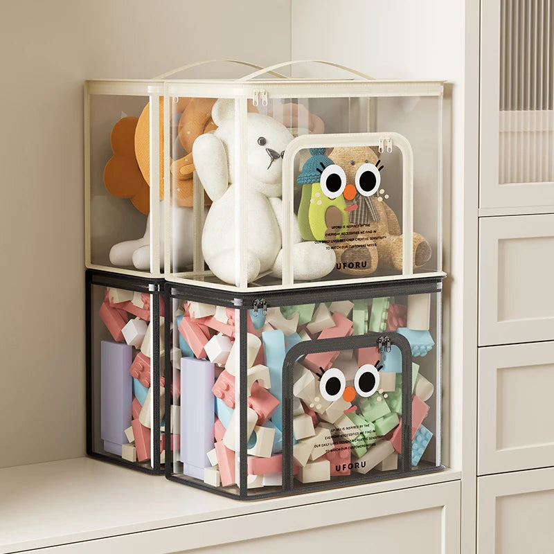 UFORU Toy storage bag large capacity basket home living room high appearance level baby wooden box finishing box artifact