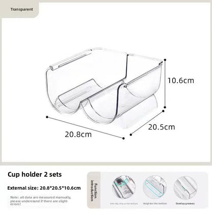 Stackable Acrylic Cup Holder Wine Water Bottle Organizer Clear Plastic Storage Rack for Kitchen Pantry Desktop Home Office
