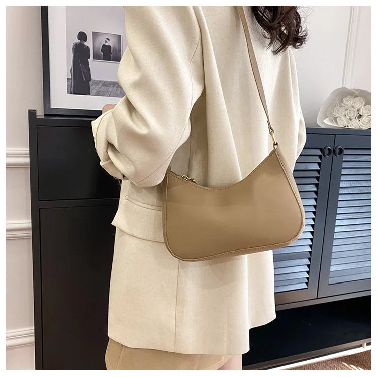 Fashionable and Trendy Solid-color Handbags Simple and New Small Square Bag Stylish and High-quality Single-shoulder Armpit Bags