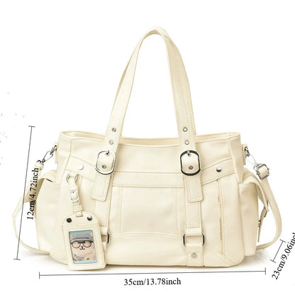 Large Capacity Tote Bag Trendy Sweet-and-Cool Style 2026 New Fashion Versatile Handbag Simple Commuting Crossbody Shoulder Bag