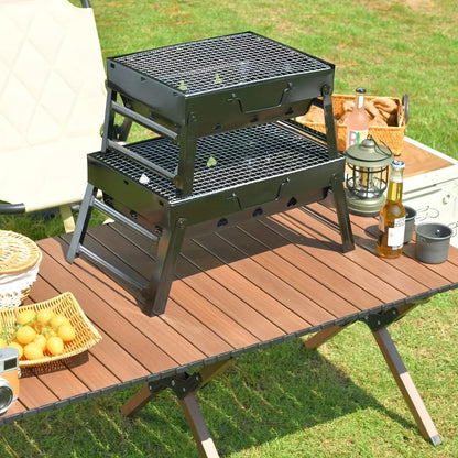 Portable Folding BBQ Grill - Durable, Ideal for Outdoor Camping & Picnics, Barbecue Grill