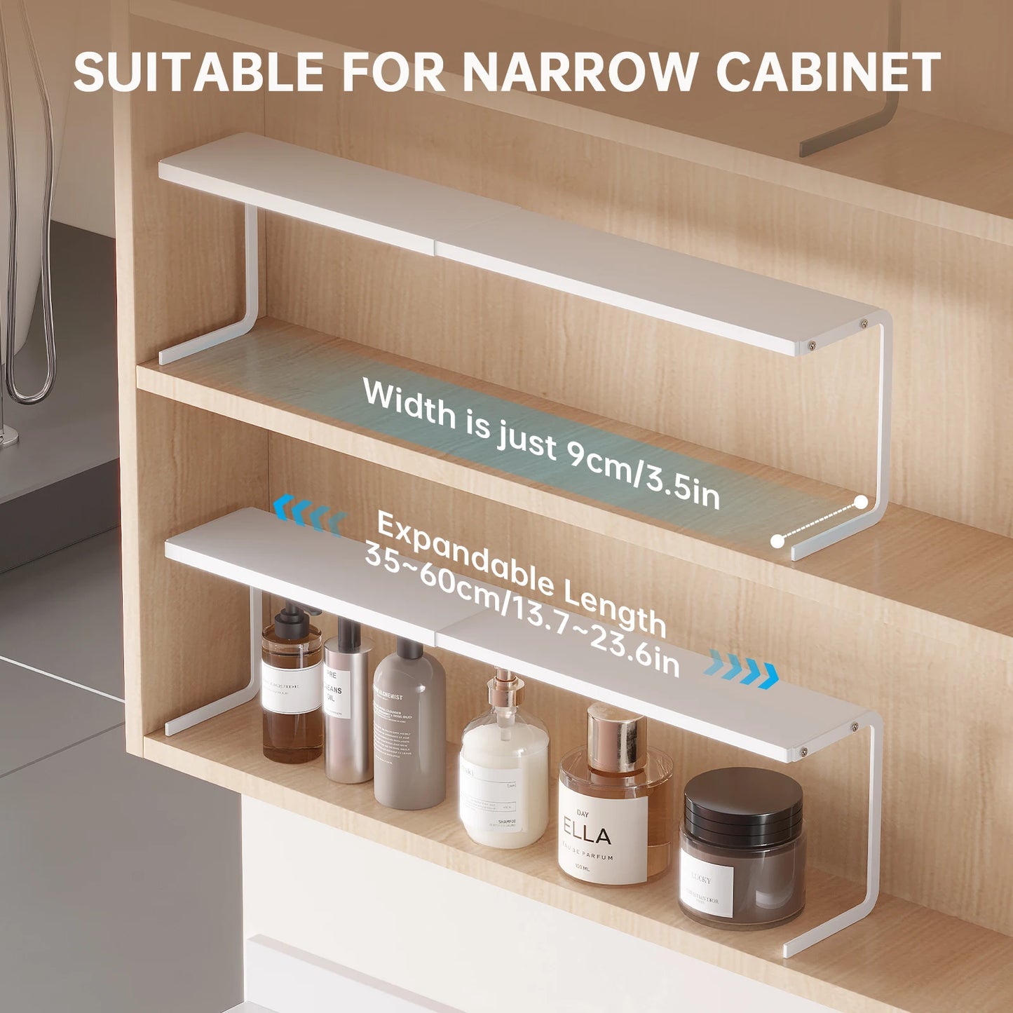 Mirror Cabinet Storage Box, Bathroom Cabinet Under-Shelf Hanging Basket Organizer, Cosmetics and Skin Care Products Bathroom Storage Rack