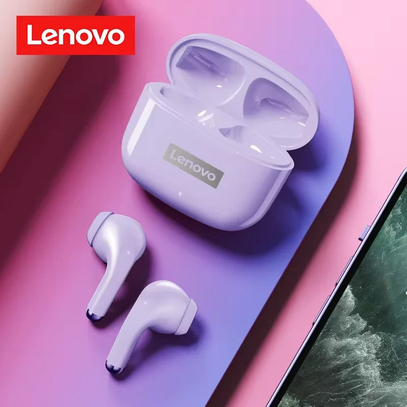 New Lenovo LP40 Pro Bluetooth V5.3 Earphones Punchy Bass Sound Headset Full Compatible Low Latency Game Sports Music Headphones
