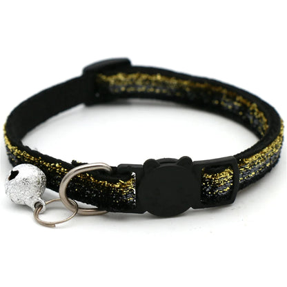 Cat Collar Adjustable with Bell Breakaway Adjustable Kitten Cat Sequin Collar Neck Strap Cat Pet Supplies Puppy Accessories