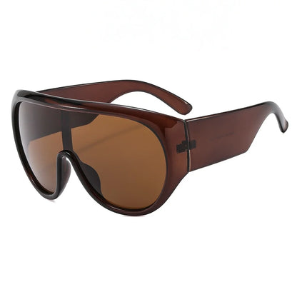 New Fashonable Oversized One-piece Luxury Sunglasses For Women Men Big Goggles Sports Sun Glasses Trendy Shades UV400 Eyewear