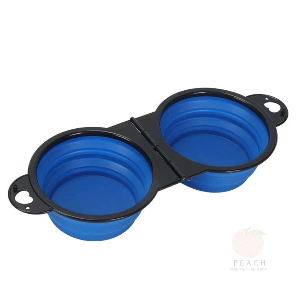 Portable Foldable 2-in-1 Dual Bowl for Dogs & Cats – Travel Food & Water Bowl, Outdoor Pet Must-Have