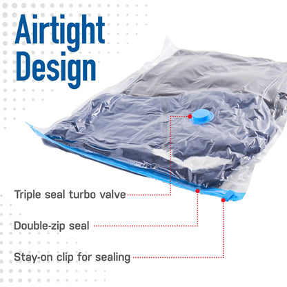 Vacuum Storage Bags, 15-Pack Space Saver Vacuum Storage Bags, Vacuum Seal Bags for Clothing, Clothes, Comforters and Blankets
