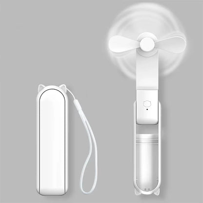 Portable Mini Handheld Fan Small Pocket Fan USB Rechargeable Battery Fan Folding Cooling Hand Fan Mini USB Fan with Power Bank