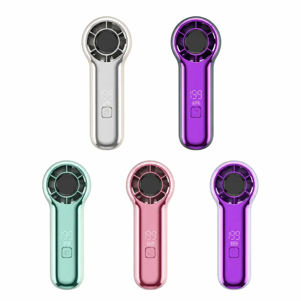 Portable LED Display Mini Handheld Fan USB Rechargeable High-speed Fan Strong Wind Cooling Fan Outdoor Travel Use