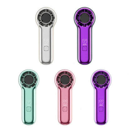 Portable LED Display Mini Handheld Fan USB Rechargeable High-speed Fan Strong Wind Cooling Fan Outdoor Travel Use
