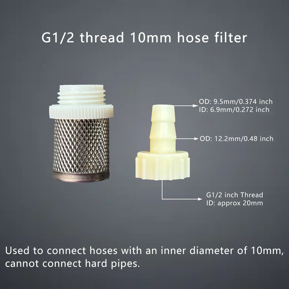 1 Set Hose Stainless Steel Filter 6mm 8mm 10mm 12mm 16mm 20mm for Fish Tank Aquarium Garden