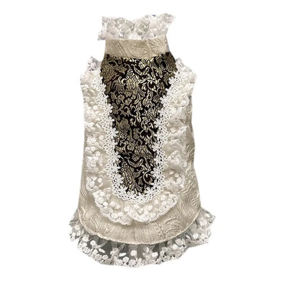 Handmade Dog Clothes Pet Supplies European Royal Palace Vintage  Handsome Jacket Suit Classic Lace Cuff British French Style