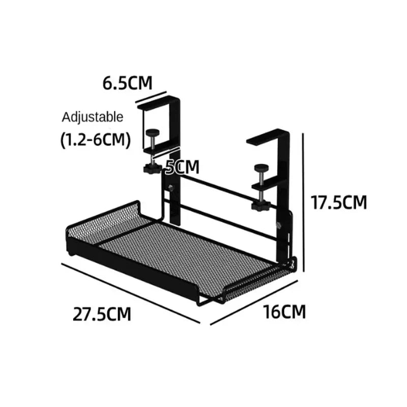 Under Desk Cable Management Tray Shelf No Drill Steel Cable Organizers Wire Management Tray Cable Management Desktop storage