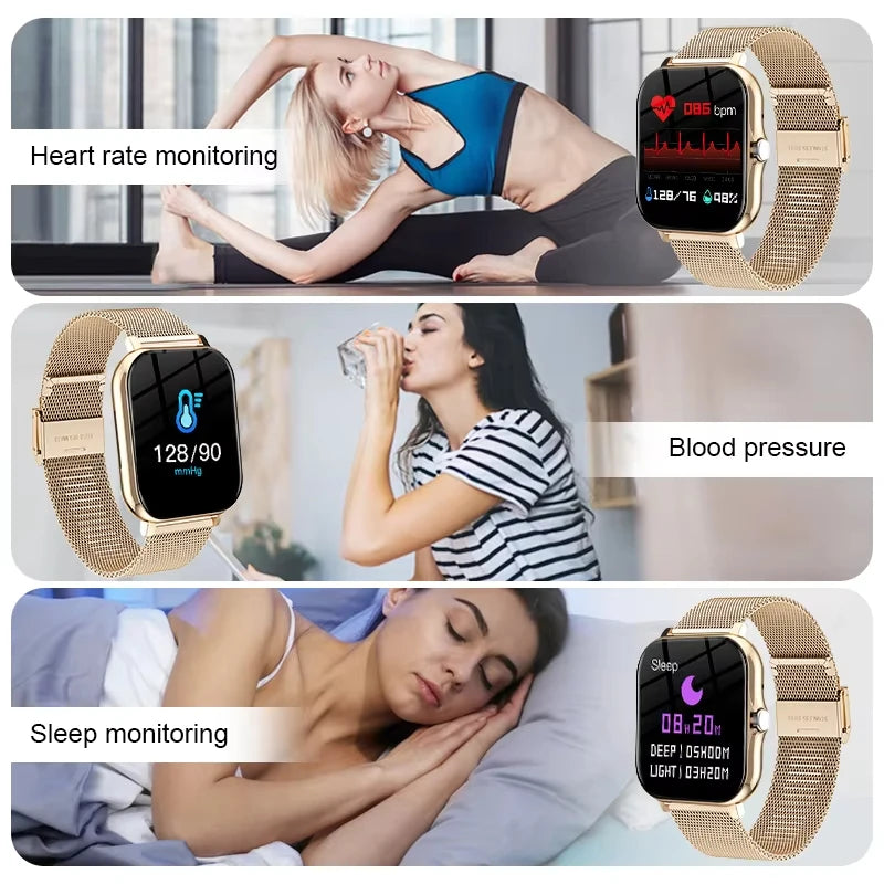 LAXASFIT Smart Watch 1.83 Inch HD Bluetooth Call Voice Assistant DIY Watch Faces Message Notification Fitness Tracker