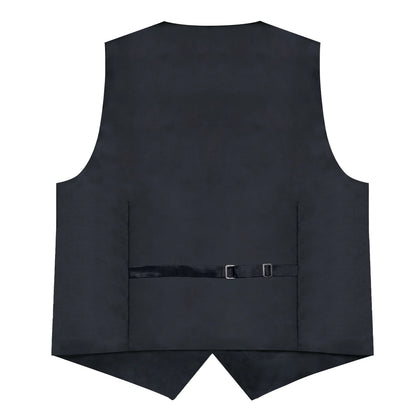 Men's Suit Vest Black Paisley Solid Red Grey Wedding Prom Luxury Waistcoat with Bow Tie Handkerchief Cufflinks Men Clothing