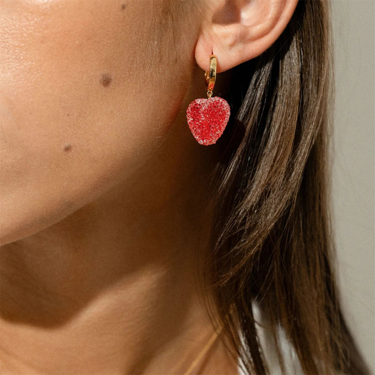 Love gummy earrings for women, light luxury earrings, niche, high-end, temperament, cute earrings, earrings, pendants