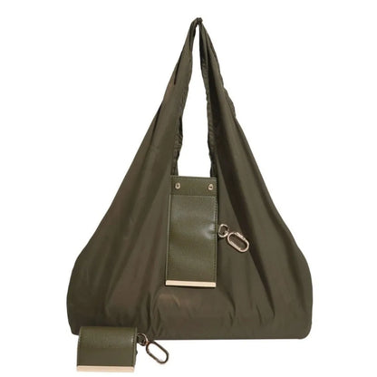 Reusable Mini Keychain Tote Bag Lightweight Eco-Friendly Foldable Shopping Bag Large Capacity Key Ring Expandable Reusable Bag
