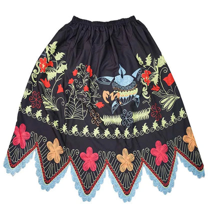 New Tropical Hawaiian Island Flower Pattern Skirt High Waist Printed Skirts Women's Clothing